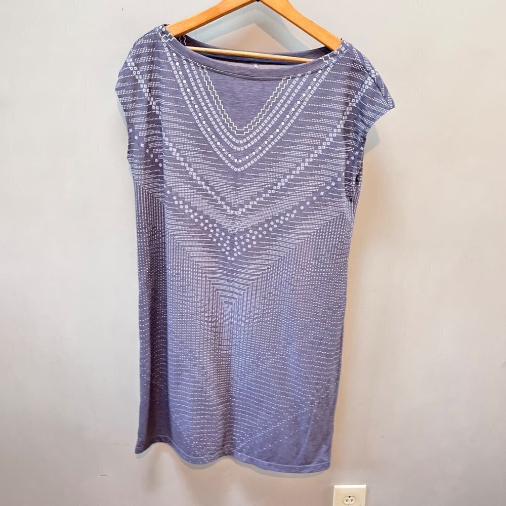 Prana Womens Sanna Printed Sleeveless Mini T-Shirt Dress Size M
